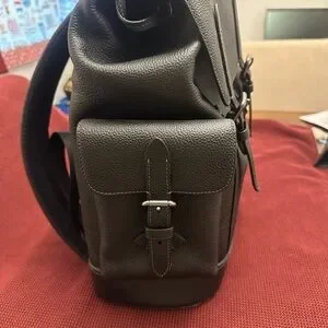 Coach | Bags | Coach Black Leather Backpack With Flapover  display picture 1